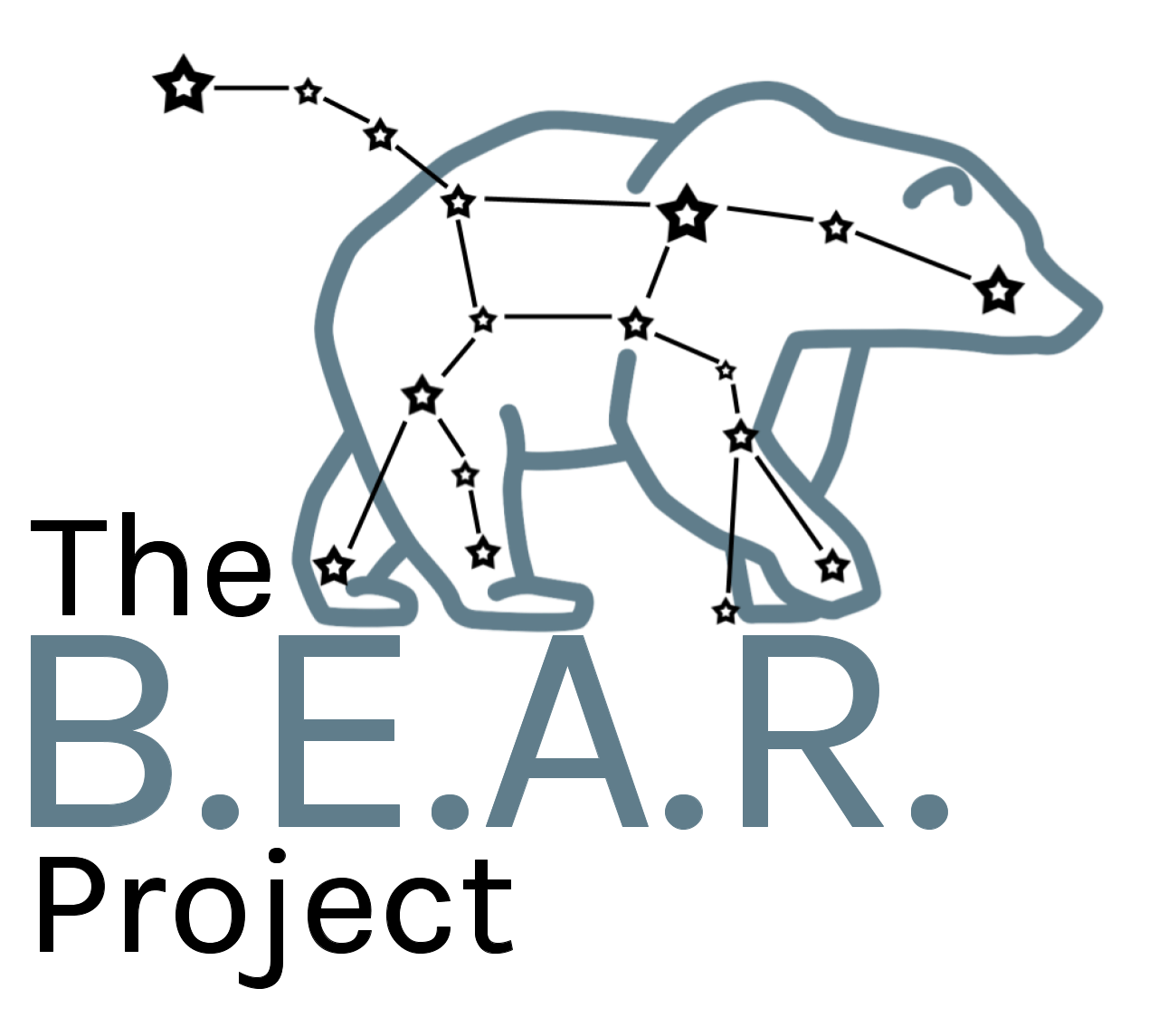 BEAR project logo - a bear outlining the Ursa Major constellation